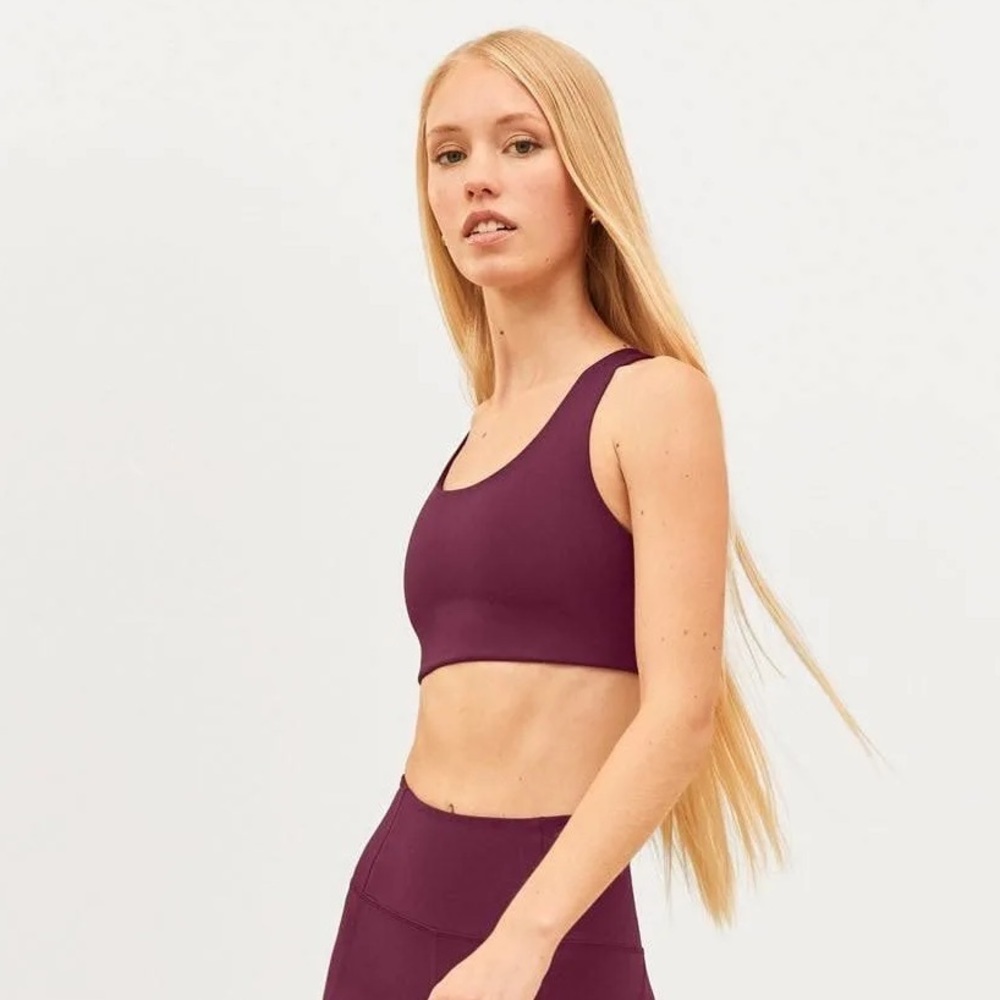 Girlfriend Collective Simone Bra in Plum Size Small EUC 💟💟💟